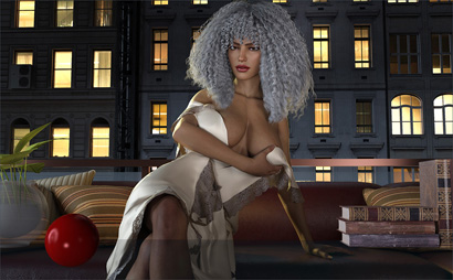 Seductive Pose on Balcony