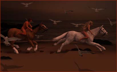 Godiva Chased on Horseback