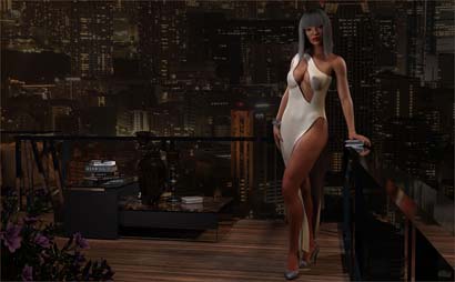 Woman on Highrise Balcony