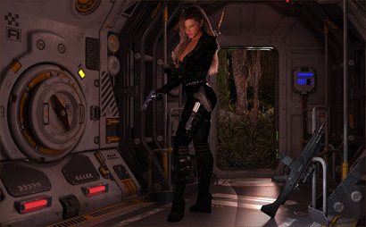 Woman Prepares to Hunt