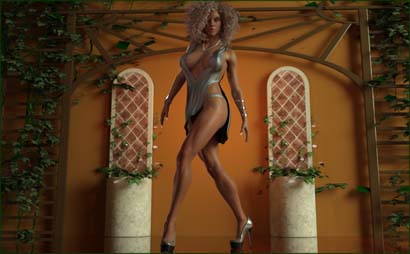 Model in Kate Moss Pose